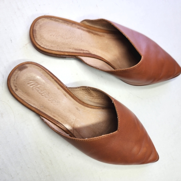 🌸Madewell Emilia Brown Leather Mules 9.5 - Picture 2 of 8